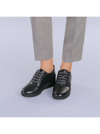 Παπούτσια, Δερμάτινα παπούτσια  Zenda μαύρα - Kalapod.gr